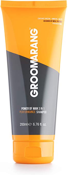 Groomarang Mens Shampoo - ‘Power of Man’ 3 in 1 Performance Ginseng Extract Shampoo for Men 200ml