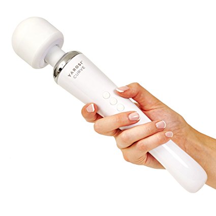 Alessandro Yarosi Cordless Curved Therapeutic Massage Wand | 8 Powerful Speeds & 20 Pulsating Patterns | For Muscle Aches & Sports Recovery | Rechargeable | Wireless & Travel Friendly - White