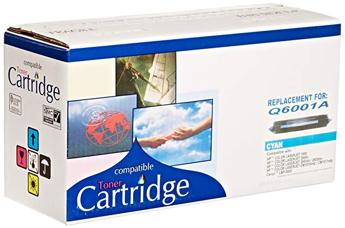 C&E Premium Remanufactured Laser Printer Toner Cartridge Q6001A for HP Series 1600, 2600, 2605, CM1017, Cyan (CNE15429)