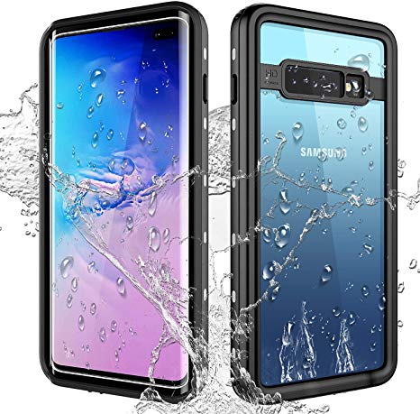 Cubevit Samsung Galaxy S10 Plus Waterproof Case with Built-in Screen Protector, [IP68] 360° Full Body Protection Underwater Shockproof Snowproof Dirtproof Rugged Anti-Drop Protective Phone Case, Clear