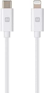 Monoprice Apple MFi Certified Lightning to USB Type-C Rapid Charge and Sync Cable - 1.5 Feet - White, Compatible with iPod, iPhone, iPad with Lightning Connector - Select Series