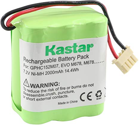 Kastar GPHC152M07 Battery (1 Pack), Ni-MH 7.2V 2000mAh, Replacement for Dirt-Devil GPHC152M07, Mint 4200, M678, EVO M678