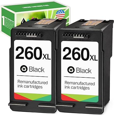 Limeink Compatible Ink Cartridge Replacement for Canon 260 Black Ink Cartridge 260XL for Canon TS6420 Ink Cartridge for Canon TS6400 Ink Cartridge PG-260 Pixma TS5320 TS5300 (2 Black)