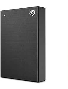 Seagate One Touch, 4 To, disque dur externe portable, chiffrement matériel par mot de passe, PC, Notebook & Mac, USB 3.0, noir, 2 ans de Rescue Service inclus (STKZ4000400)