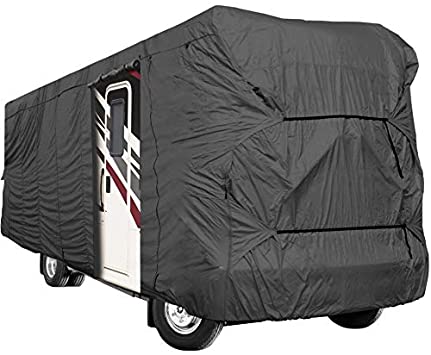Waterproof Durable RV Motorhome Fifth Wheel Cover Covers Class A B C Fits Length 26'-30' New Travel Trailer Camper Zippered Panels Allow Access To The Door, Engine And Both Side Storage Areas