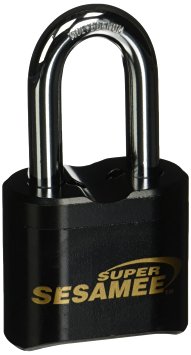 Sesamee K637 4 Dial Bottom Resettable Combination Brass Padlock with 2-Inch Shackle and 10,000 Potential Combinations