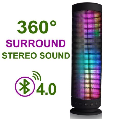 Koiikoreg 5 Modes Millions of Pattern Spectrum Colorful Dream LED Pulse Music Rhythm Rhythmic Light Wireless Bluetooth 40 Smart Speaker Surround Stereo Sound Support AUX  Mini SD  TF Card