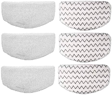 Replacement Steam Mop Pads for Bissell Powerfresh Steam Mop 1940 1440 1544 1806 2075 Series, Model 19402 19404 19408 19409 1940A 1940F 1940Q 1940T 1940W B0006 B0017 Microfiber Cleaning Pad (6-Pack)