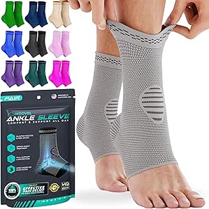 Modvel Foot & Ankle Brace Socks for Sprained Ankle Compression Sleeve - Foot Support for Women & Men - Tendonitis & Arthritis Ankle Brace Sports Running, Torn Ligaments & Women Stabilizing Ankle Wrap