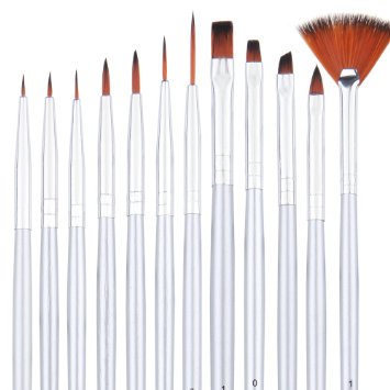 Dainayw Detail Paint Brush Set - 12 Miniature Art Brushes for Fine Detailing & Art Painting - Acrylic Paint, Watercolor, Oil - Miniatures, Models, Airplane Kits, Nail Artist Supplies