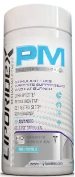 Liporidex PM - Stimulant Free Thermogenic Weight Loss Formula Supplement Fat Burner and Appetite Suppressant - The easy way to lose weight while you sleep fast - 60 diet pills - 1 Box
