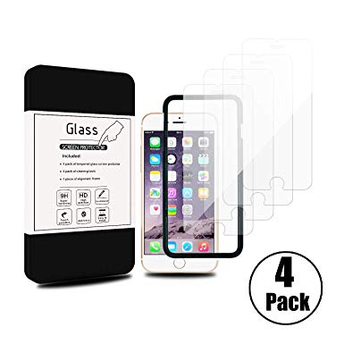 [4-Pack] Screen Protector Compatible with iPhone 6 iPhone 6s iPhone 7 iPhone 8 4.7-inch Arc Edge and High Definition Tempered Glass Screen Protector for iphone8,7,6s,6
