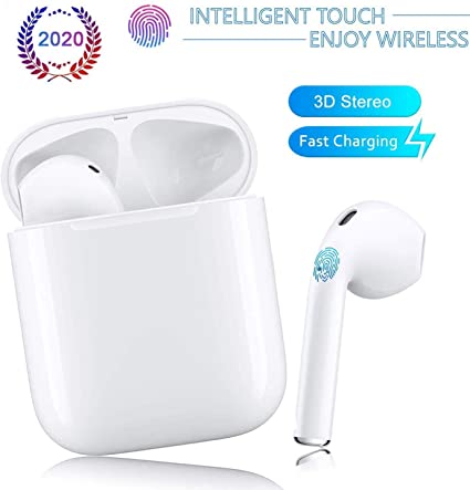 Bluetooth Headset Wireless Earbuds Bluetooth 5.0 Stereo Noise Cancelling Headphones Built-in Microphone Compatible with airpods/iPhone/Samsung/Android