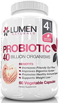 Probiotics for Women 40 Billion - Extra Strength Probiotics to Boost Gut Health, Immune System & Weight Management - Womens Probiotic with Lactobacillus Acidophilus - 60 Count