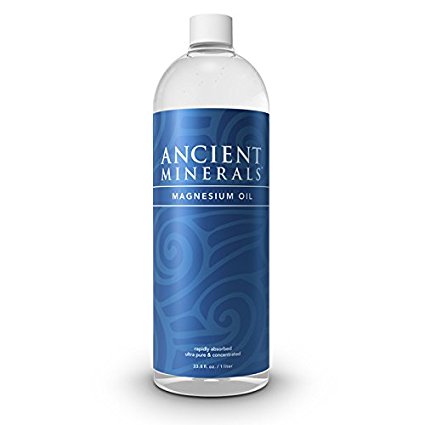 Ancient Minerals Magnesium Oil Refill 33 oz. - Pure Genuine Zechstein Magnesium Chloride Supplement - Best Topical Skin Application for Dermal Absorption