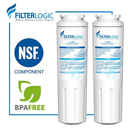 FilterLogic UKF8001 Refrigerator Water Filter Replacement for PUR, Jenn-Air, Maytag UKF8001, UKF8001AXX, UKF8001P, EDR4RXD1, EveryDrop Filter 4, Whirlpool 4396395, Puriclean II, 469006 (Pack of 2)