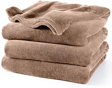 HOKEKI Soft Blanket,Flannel Fleece Blanket,All Seasons Warm Throw Blanket for Nap,Fluffy Microfiber Bed Blanket for Sofa,Couch (Camel, Twin(60''X80''))