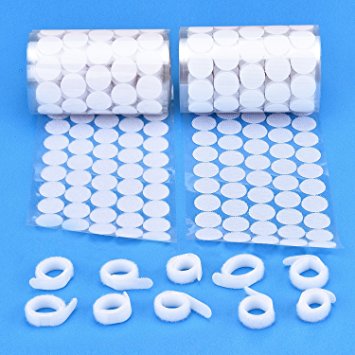 Giftinthebox 1000pcs (500 Pair Sets) 20mm Diameter Sticky Back Coins & 10 PCS Hook & Loop Fastener Tapes (Round 1)