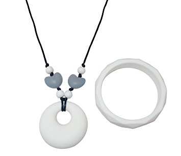 Silicone Teether Pendant Necklace and bracelet set for Moms - Non-toxic, BPA-Free, Stylish, Trendy, Great For Soothing Teething Babies, Great Gift For Other Moms