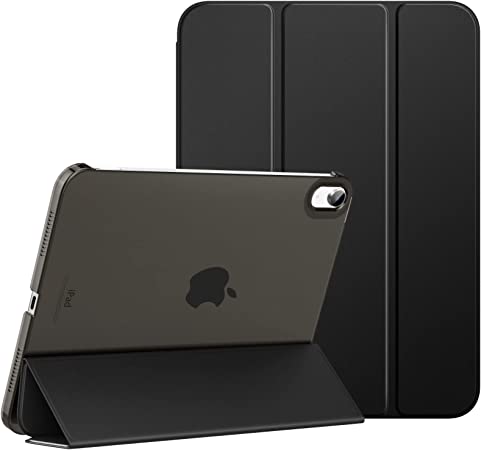 MoKo iPad 10th Generation Case 2022, Slim Stand Hard PC Translucent Back Shell Smart Cover Case for iPad 10th Gen 10.9 inch 2022, Support Touch ID, Auto Wake/Sleep,Black