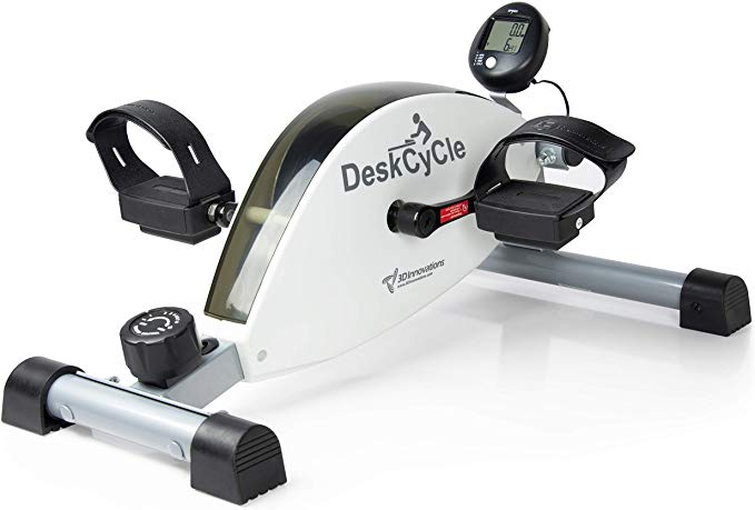 DeskCycle Desk Exercise Bike Pedal Exerciser, White (Renewed)