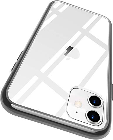 RANVOO Compatible with iPhone 6.1 Case, iPhone 6.1 Protective Clear Case [Certified Military Protection] [Agile Button] with Reinforced Black TPU Bumper and Transparent Hard PC Back Case Cover,Black