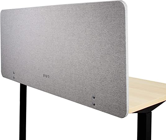 VIVO Gray Clamp-on 60 x 24 inch Privacy Panel, Sound Absorbing Cubicle Desk Divider, Acoustic Partition, PP-1-V060G