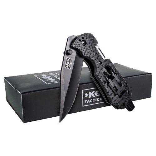 KC TACTICAL 12 in 1 Survival Multi-Tool | Folding Pocket Knife | LED Flashlight