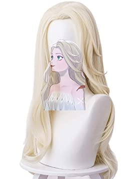 Topcosplay Womens Cosplay Wig Long Blonde Wavy Halloween Costume Wigs