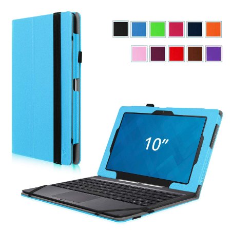 Fintie Dell Venue 10  Venue 10 Pro 5000 Series Case - Folio Fit Premium Leather Keyboard Stand Cover with Auto SleepWake Feature for New Venue 10 Model 5050 Android Tablet  Venue 10 Pro Model 5055 Windows Tablet Blue