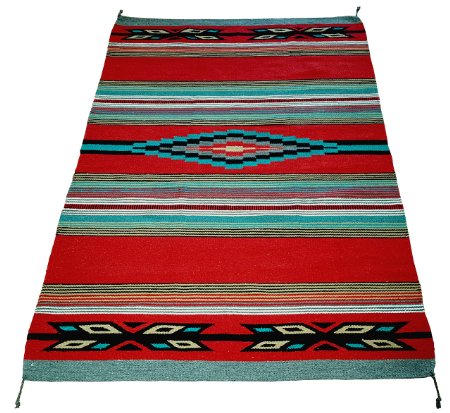 Beautiful Hand-Woven Serape Area Rugs Featuring Feather Hawkeye Pattern. Three Sizes to Choose From. (HA4X6FEATHER4)