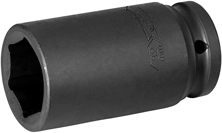 Jetech 3/4-Inch Drive 32mm Deep Impact Socket with 6-Point Design, Heat-Treated Chrome Molybdenum Alloy Steel, Metric