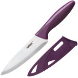 Zyliss Utility Paring Kitchen Knife with Sheath Cover 55-Inch Stainless Steel Blade Purple