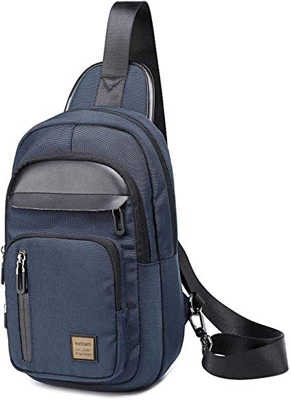 Weitars Sling Bag Mens Chest Shoulder Bag Functional Crossbody Backpack with RFID Blocking Pocket for Travel Business