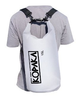 Waterproof Dry Bag Backpack (15L) by Kopaka - Lightweight Sports, Adventure Travel Bag with 2 Shoulder Straps