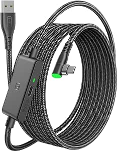 INIU Cavo Link 5m, Compatibile con Meta/Oculus Quest 3/2/Pro e Pico 4 Steam VR/PC di gioco, Trasferimento Dati ad Alta Velocità, USB A 3.0 a USB C Lnk Cable per VR Headset, Porta USB-C separata