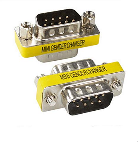 BeElion 2PCS Serial RS232 DB9 Pin Gender Male to Male Adapter,Null Modem Gender Connectors