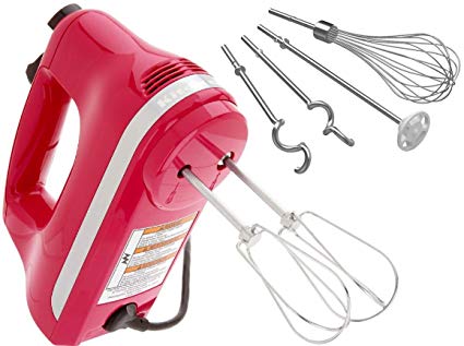 KitchenAid KHM926QCB 9-Speed Digital Hand Mixer with Turbo Beater II Accessories and Pro Whisk - Cranberry