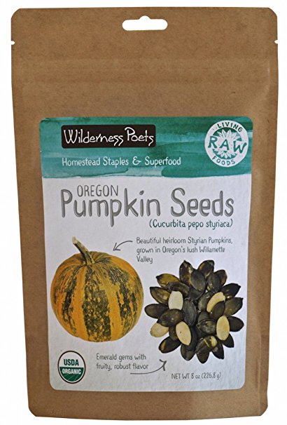 Wilderness Poets Oregon Grown Pumpkin Seeds - Organic & Raw (8 oz Bag)
