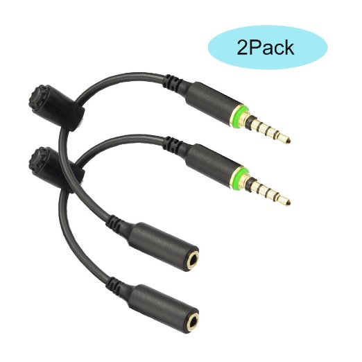 Seadream 2Pack Replacement 3.5mm Headphone Extension Cable Wire Cord Adapter with Jack Cover Seal Plug for iPhone 6S/ 6 Plus Waterproof Case