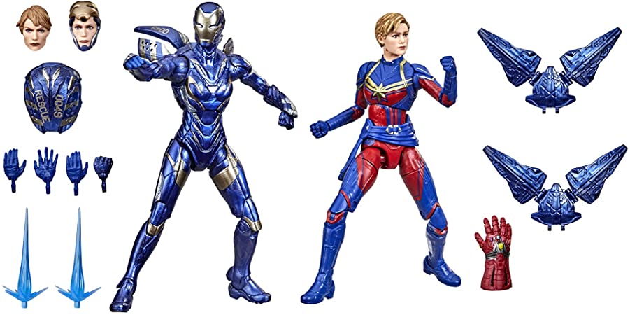 Marvel Hasbro Legends Series 6-inch Scale Action Figure Toy Captain and Rescue Armor 2-Pack, Infinity Saga Character, Premium Design, 2 Figures and 12 Accessories