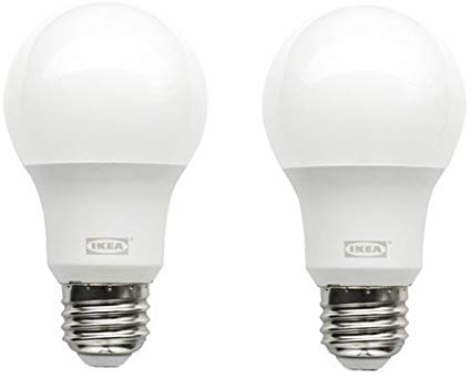 Ikea 703.216.63 Ryet LED Bulbs, E26 A19 2700K Warm Soft White, 600 lm, 7.5W (Pack of 2)