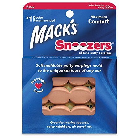 Macks Snoozers Silicone Putty Earplugs, 6-Count (Pack of 2)