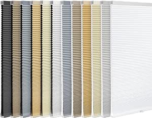 LazBlinds Cordless Cellular Shades, Polyester Light Filtering Honeycomb Shade Pleated Blinds for Window Size 20'' W x 64'' H, Yellowish-Brown