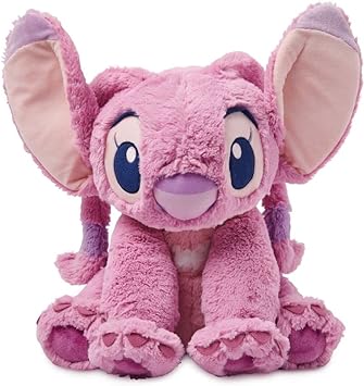 Disney Store Official Angel Medium Soft Toy, Lilo & Stitch, Kids Fluffy Plush Character with Flexible Ears and Embroidered Features - Medium 15 3/4 inches - Suitable for Ages 0  Toy Figure