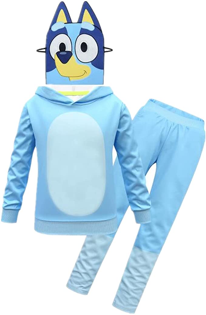 Szytypyl Kids Hoodie Sweatshirt and Pants Tracksuit Sets for Boys Girls Halloween Party Cartoon Dog Costumes with Mask