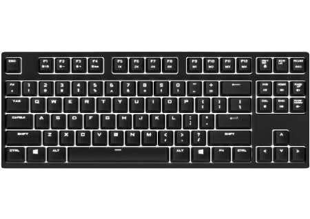 Cooler Master SGK-4040-GKCM1-UK Quickfire Rapid i "UK Layout, Cherry MX Brown Switches, Professional Gaming Keyboard, Mechanical, Activlite Technology, Tenkeyless" Black with White LED