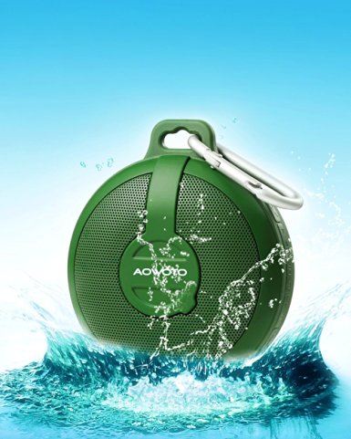 AOWOTO Outdoor Ultra Portable Wireless Bluetooth Speaker,hands Free Waterproof Shower Speaker with Tf Card Compatible with All Bluetooth Devices and 12-Month Warranty [Army Green]