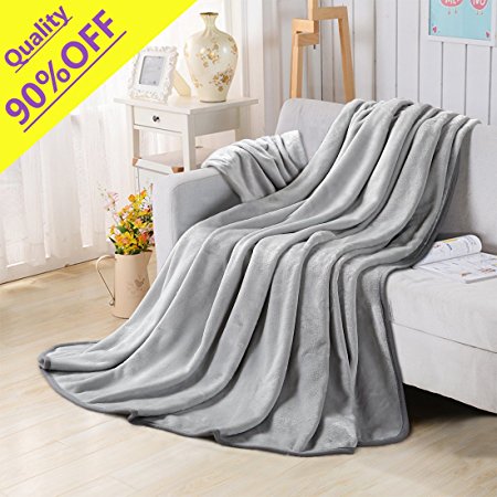 Fleece Blankets for The Bed Extra Soft Brush Fabric Super Warm Sofa Blanket (Throw-50X61inch,Grey)