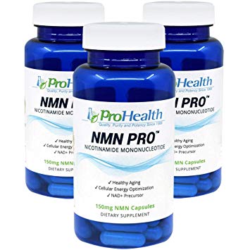 ProHealth NMN Pro 3 -Pack (150 mg, 60 Veggie Capsules) Nicotinamide Mononucleotide | NAD  Precursor | Supports Anti-Aging, Longevity and Energy | Non-GMO